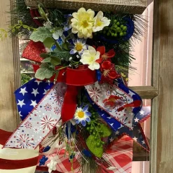 Floral Decor^Liberty Floral Patriotic Dahlia Daisy Spray
