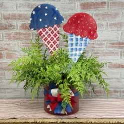 Pot Stakes^The Round Top Collection Patriotic Ice Cream Cone