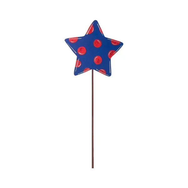 Pot Stakes^The Round Top Collection Patriotic Polka Dot Star