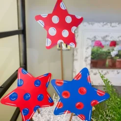 Pot Stakes^The Round Top Collection Patriotic Polka Dot Star
