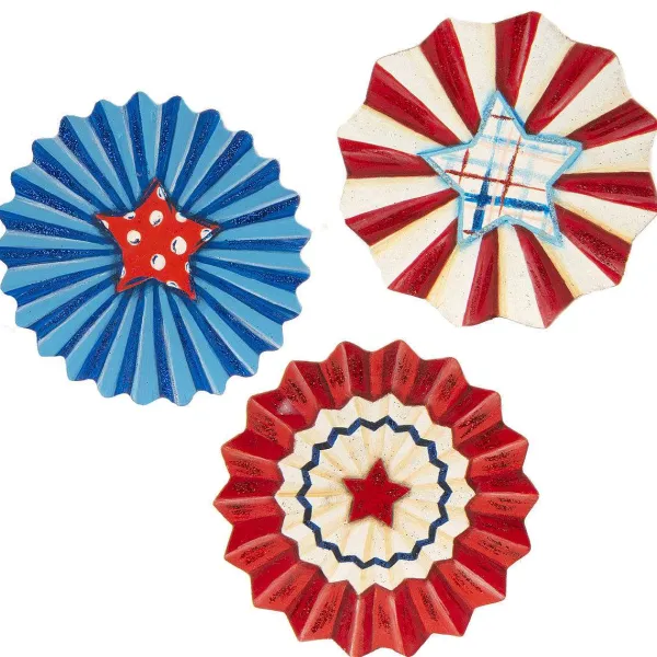 Wall Decor^The Round Top Collection Patriotic Rosette Fan Magnets