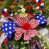 Ribbon^Farrisilk Patriotic Star Blue Ribbon, 4" X 10Yd