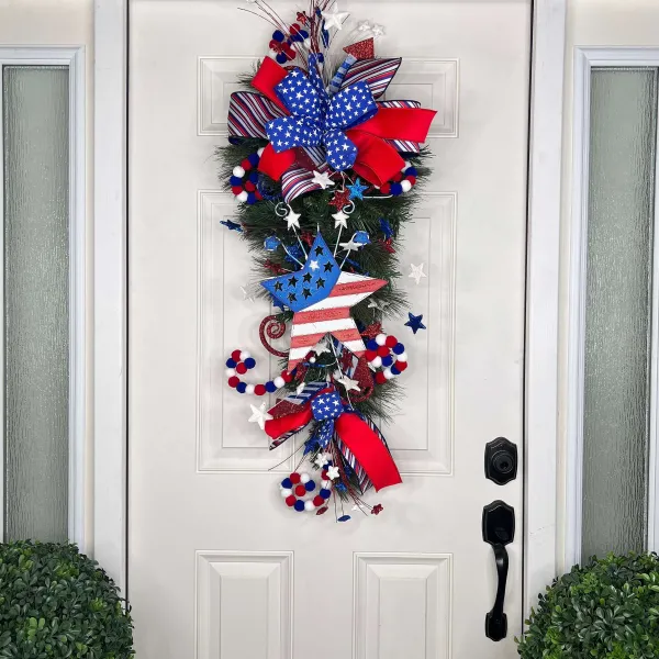 Creations^* Patriotic Star Teardrop, Short