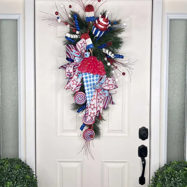 Door Decor^* Patriotic Sweet Treat Teardrop