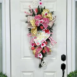 Floral^Craig Bachman Pearl Trim Felt Heart Spray 24.5"