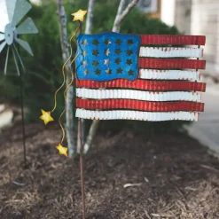 Pot Stakes^The Round Top Collection Pie Crust American Flag
