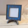 Table Decor^The Round Top Collection Pie Crust Photo Frame, Blue Mini Gallery Art
