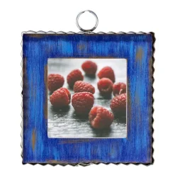 Table Decor^The Round Top Collection Pie Crust Photo Frame, Blue Mini Gallery Art