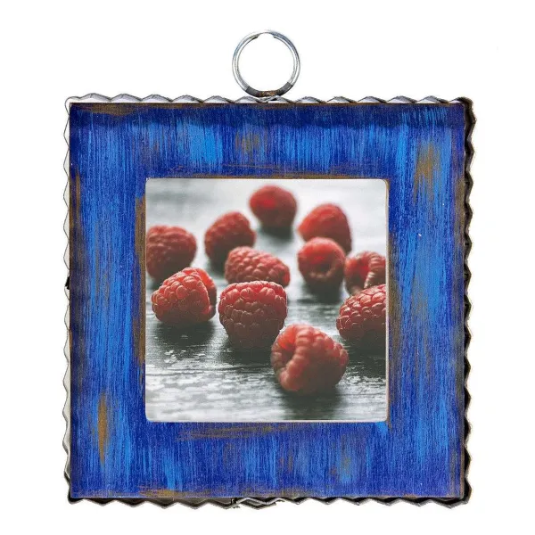 Wall Decor^The Round Top Collection Pie Crust Photo Frame, Blue Mini Gallery Art