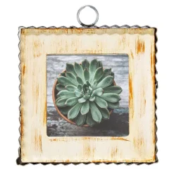 Table Decor^The Round Top Collection Pie Crust Photo Frame, Cream Mini Gallery Art