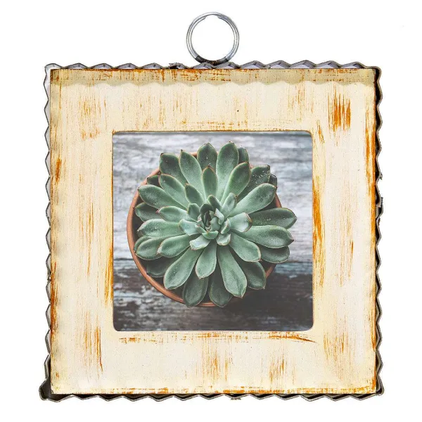 Table Decor^The Round Top Collection Pie Crust Photo Frame, Cream Mini Gallery Art
