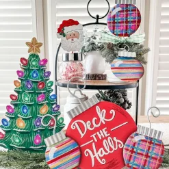 Pot Stakes^The Round Top Collection Pile Of Merry & Bright Ornaments