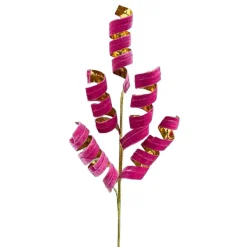 Floral^Liberty Floral Pink And Gold Curly Spray