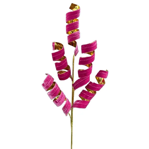 Sprays^Liberty Floral Pink And Gold Curly Spray