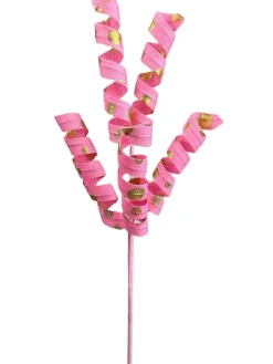 Floral^Liberty Floral Pink And Gold Polka Dot Curly Pick