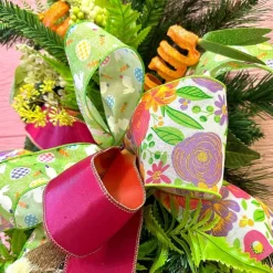Spring^D. Stevens Pink And Orange Double Sided Taffeta Ribbon, 2.5" X 10Yd
