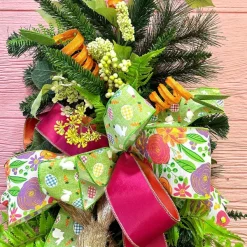 Spring Ribbon^D. Stevens Pink And Orange Double Sided Taffeta Ribbon, 2.5