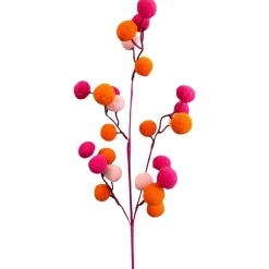 Halloween^Liberty Floral Pink And Orange Felt Ball Spray