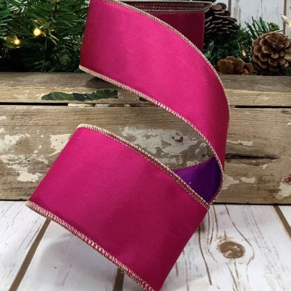 Spring Ribbon^D. Stevens Pink And Purple Double Sided Ribbon, 2.5" X 10Yd