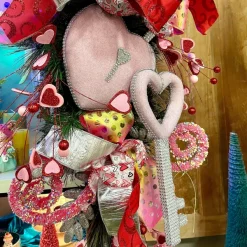 Figurines^Liberty Floral Pink Bling Heart Lock & Key