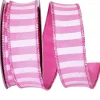 Spring Ribbon^Reliant Ribbon Pink Cabana Horizontal Stripe Ribbon, 1.5" X 10Yd