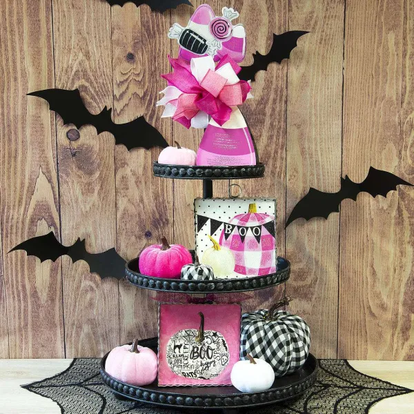 Table Decor^The Round Top Collection Pink Candy Corn Finial