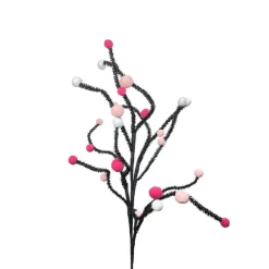 Sprays^Liberty Floral Pink Felt Ball Twig Spray