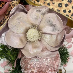 Stems^Regency Pink Metallic Magnolia Stem, 24"