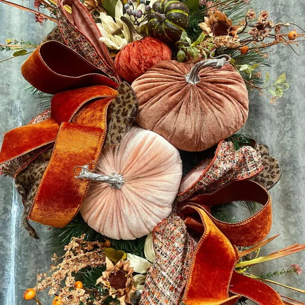 Focal Points^Liberty Floral Pink Velvet Pumpkin