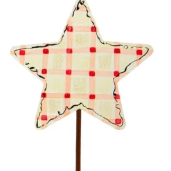 Pot Stakes^The Round Top Collection Plaid & Daisy Stars