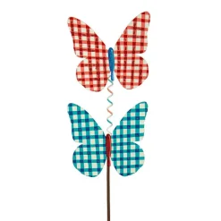 Wall Decor^The Round Top Collection Plaid Double Butterfly