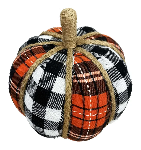 Home Accents^Liberty Floral Plaid Fabric Pumpkin