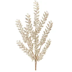 Floral^Melrose Plastic Glitter Leaf Spray
