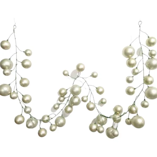 Happy New Year^Farrisilk Platinum Ball Garland, 10'