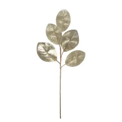 Sprays^Creative Coop Platinum Glitter Magnolia Leaf Spray
