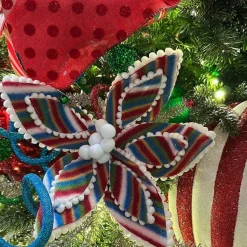 Floral^Direct Export Co. Playful Stripe Poinsettia Stem