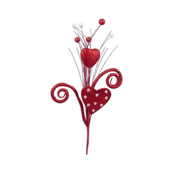 Sprays^Liberty Floral Polka Dot Heart Spray, 19"