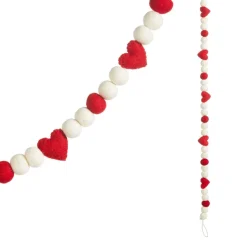 Party Diy^RAZ Pom And Heart Felt Garland, 6'