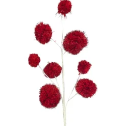Floral^Direct Export Co. Pom Pom Spray, Red