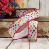 Ribbon^D. Stevens Poplin Colorful Hearts Ribbon, 1.5"X10Yd