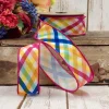 Spring Ribbon^D. Stevens Poplin Spring Plaid Ribbon, 1.5" X 10Yd