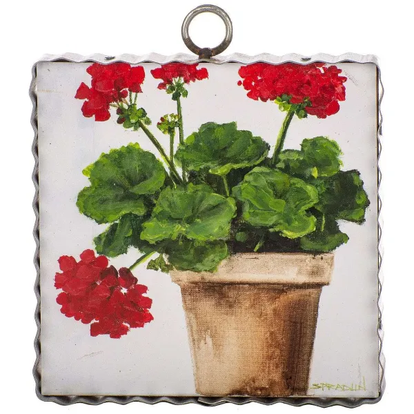 Spring^The Round Top Collection Pot Of Geraniums Mini Gallery Art