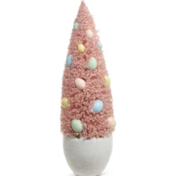 Table Decor^RAZ Potted Bottle Brush Tree With Egg Ornaments