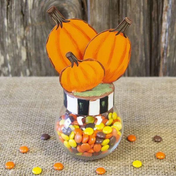 Decorative Containers^The Round Top Collection Pumpkin Bubble Jar