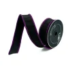 Mardi Gras^Farrisilk Purple And Black Luster Cord Ribbon, 1.5" X 10Yd