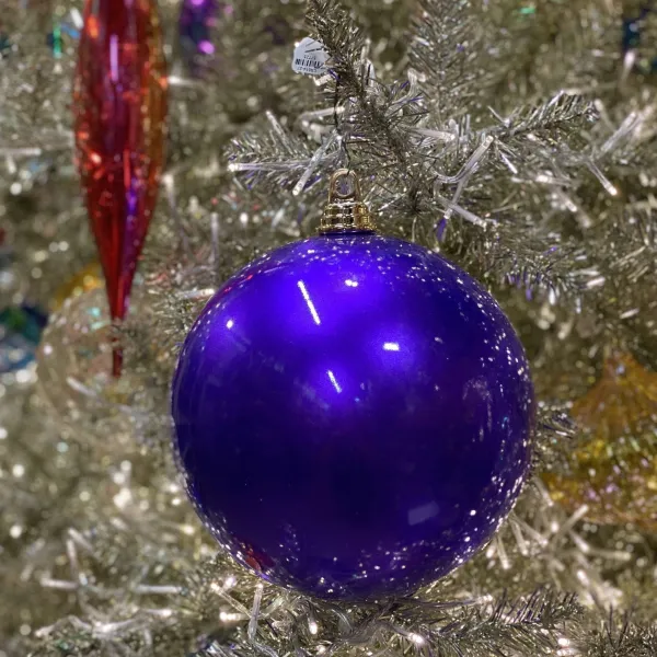 Mardi Gras^Farrisilk Purple Candy Apple Ball Ornament, 4"