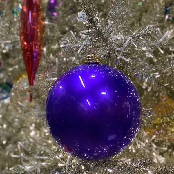Mardi Gras^Farrisilk Purple Candy Apple Ball Ornament, 8"