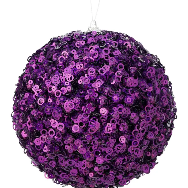 Mardi Gras^Regency Purple Glamour Sequin Ball Ornament