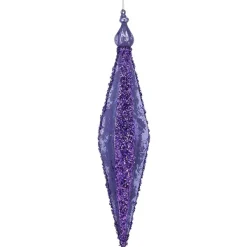 Mardi Gras^Regency Purple Glamour Stripe Finial Ornament