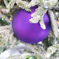 Mardi Gras^Farrisilk Purple Matte Ball Ornament, 4"